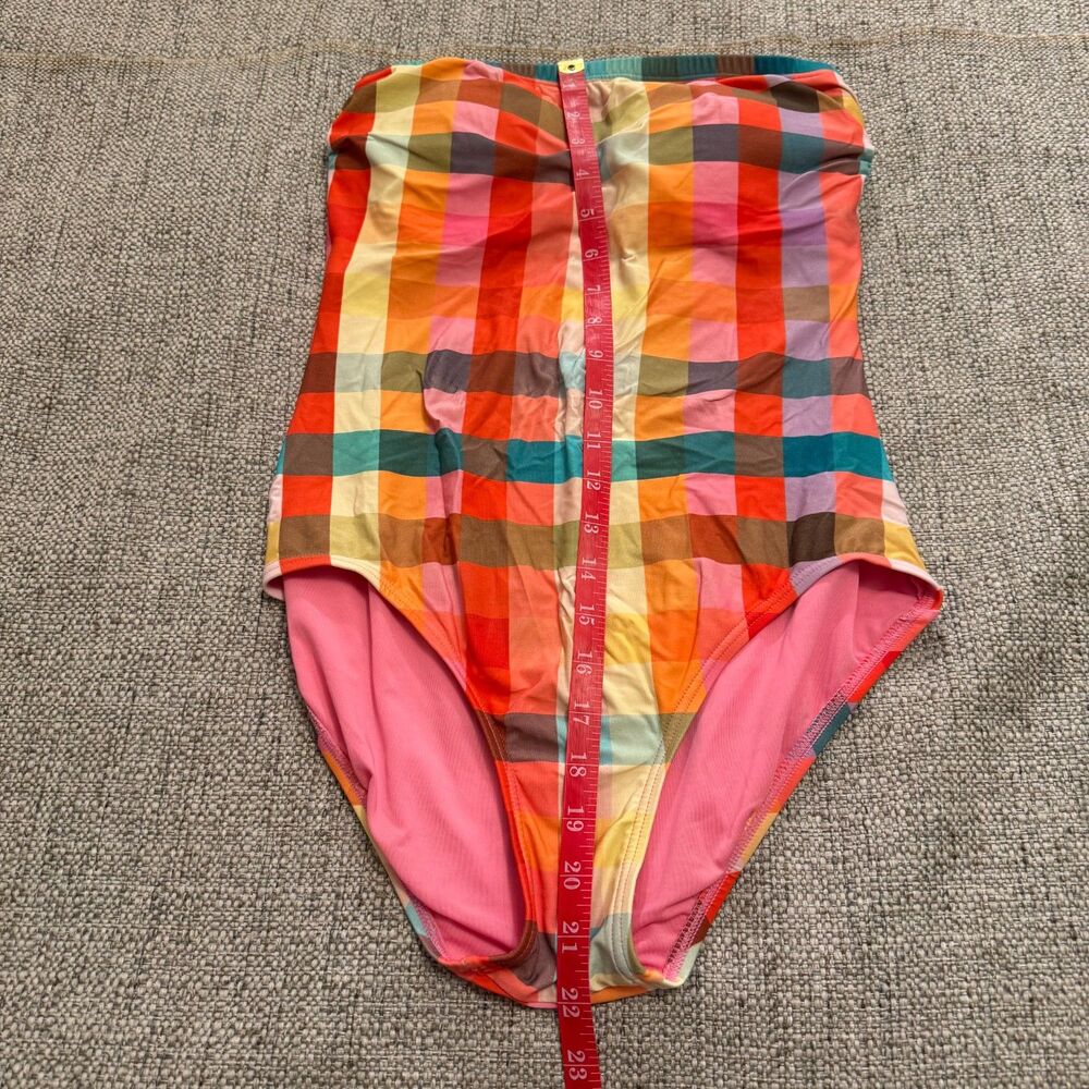 Kate Spade Garden Plaid Classic Bandeau One-piece Women's Bathing Suit Small - Picture 7 of 12